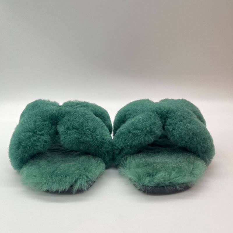 Hermès 愛馬仕 Oran 拖鞋 英國綠 羊羔毛 涼鞋 拖鞋-3