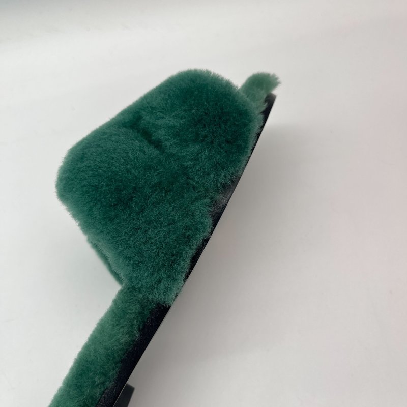 Hermès 愛馬仕 Oran 拖鞋 英國綠 羊羔毛 涼鞋 拖鞋-9