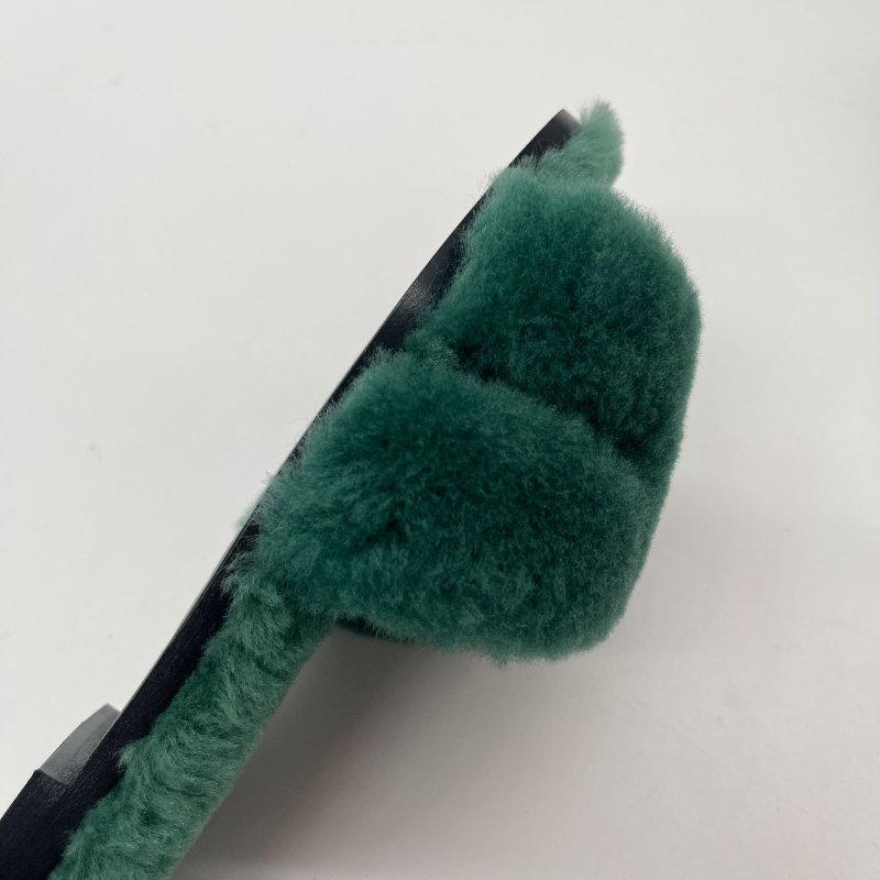 Hermès 愛馬仕 Oran 拖鞋 英國綠 羊羔毛 涼鞋 拖鞋-16