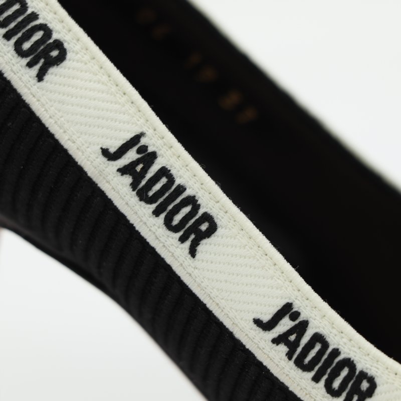 Dior 迪奧 J'Adior 黑色 羅紋刺繡緞帶  高跟鞋-5