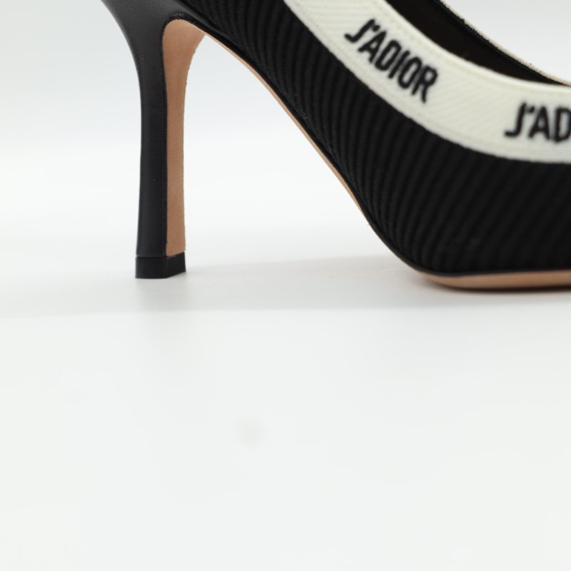 Dior 迪奧 J'Adior 黑色 羅紋刺繡緞帶  高跟鞋-8