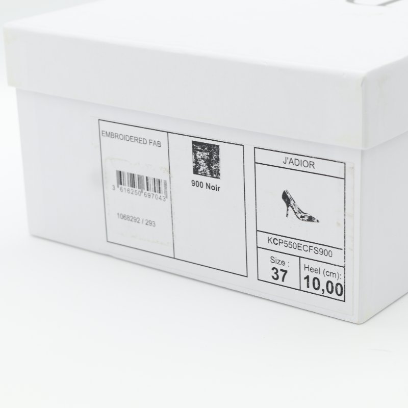 Dior 迪奧 J'Adior 黑色 羅紋刺繡緞帶  高跟鞋-10