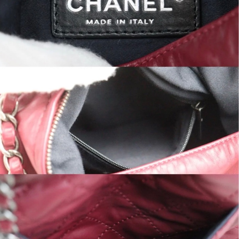 「JL精品代購」9新 Chanel 香奈兒 酒紅色 青蛙雙肩包-8