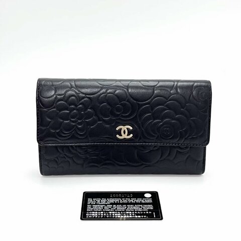CHANEL山茶花長款錢包20*13*2 98新配件保卡塵袋
