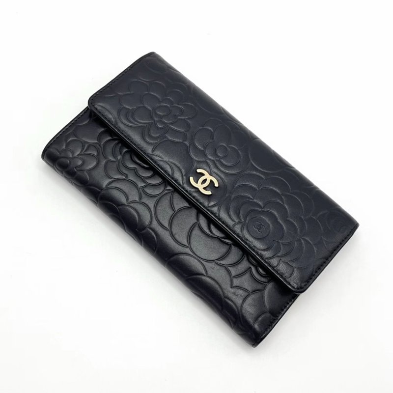 CHANEL山茶花長款錢包20*13*2 98新配件保卡塵袋-1