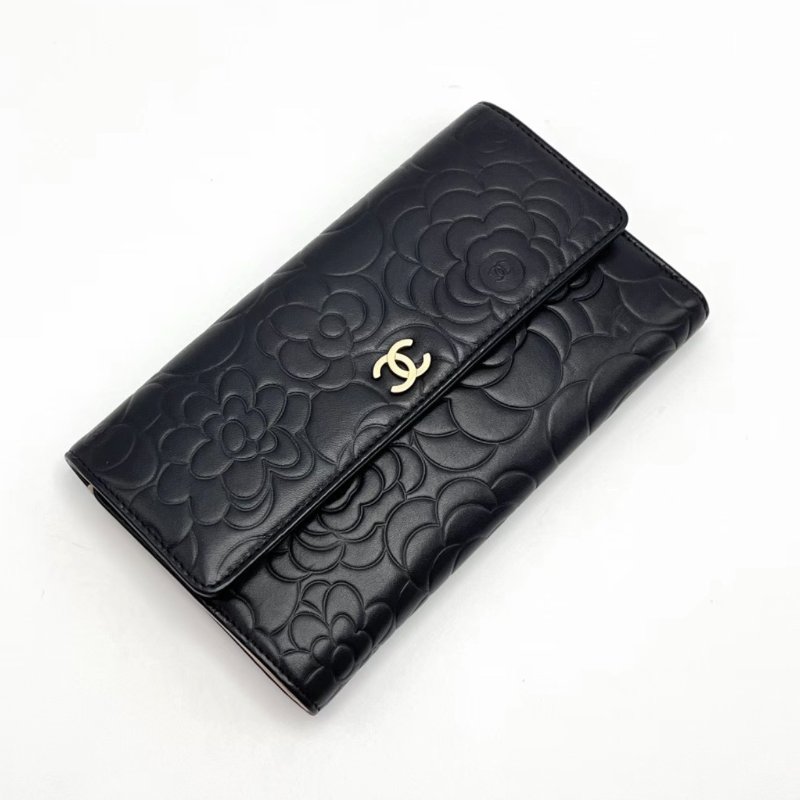 CHANEL山茶花長款錢包20*13*2 98新配件保卡塵袋-2