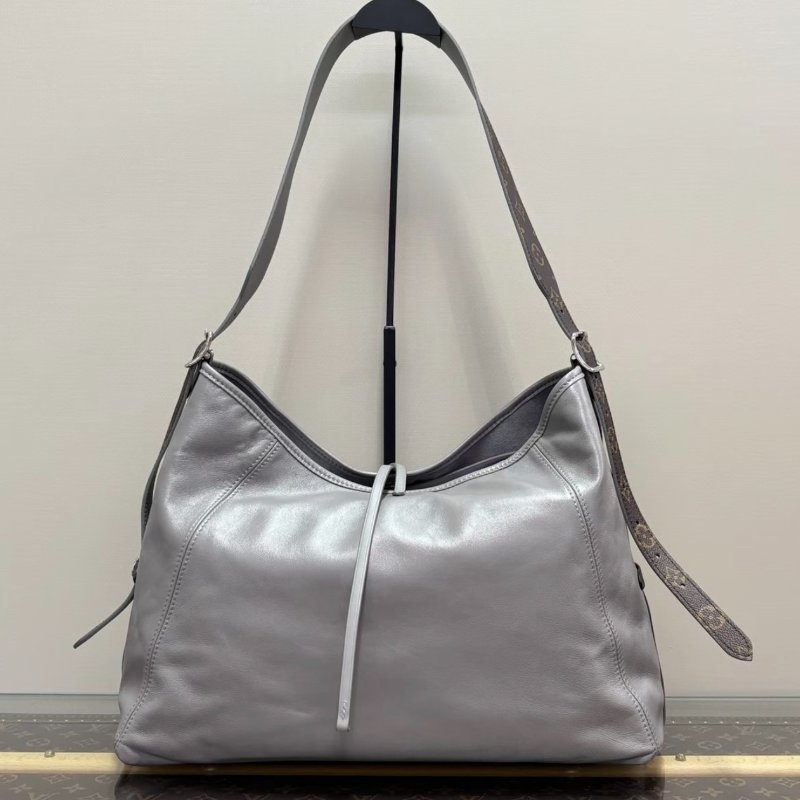 LV carryall灰色全皮中號子母肩背斜背包 芯片款39*30*17 98新配件塵袋-4