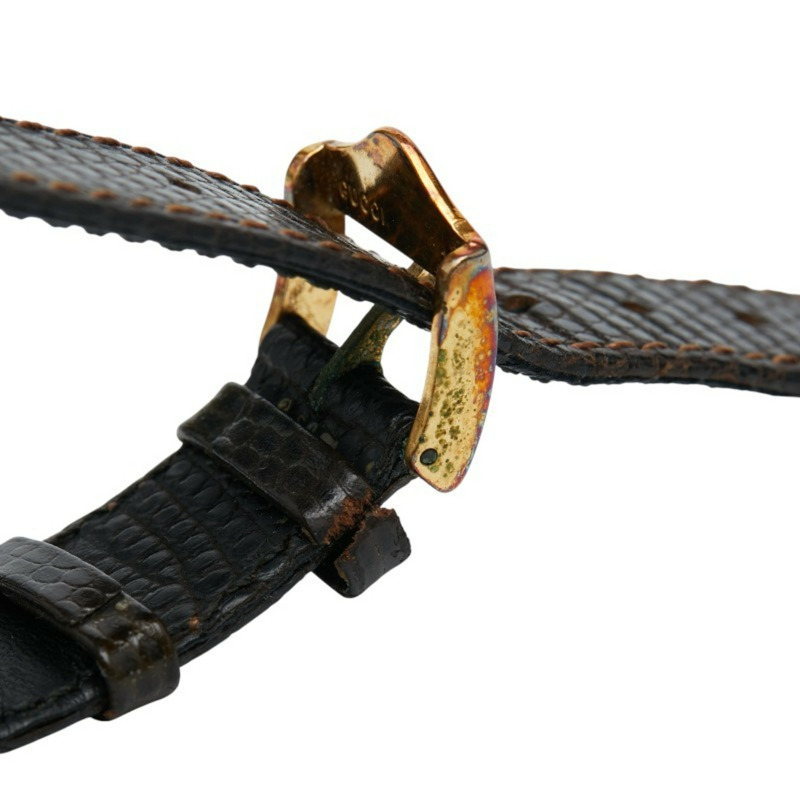 Gucci Sherry 系列石英腕錶，金色錶盤，不鏽鋼錶殼搭配皮革錶帶，女款-7