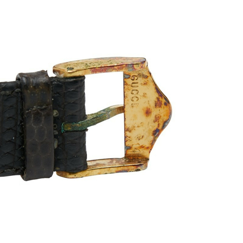 Gucci Sherry 系列石英腕錶，金色錶盤，不鏽鋼錶殼搭配皮革錶帶，女款-8