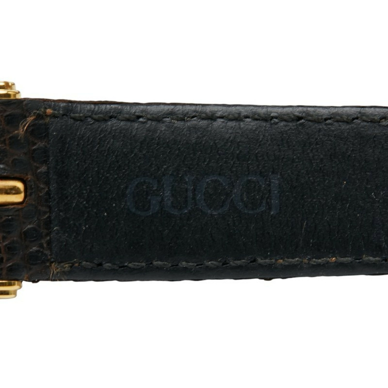 Gucci Sherry 系列石英腕錶，金色錶盤，不鏽鋼錶殼搭配皮革錶帶，女款-9