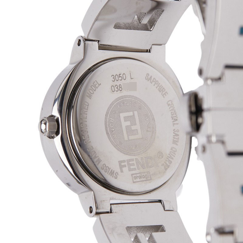 Fendi Horology 3050L 石英腕錶，海軍藍錶盤，不鏽鋼錶殼，女款 FENDI-3