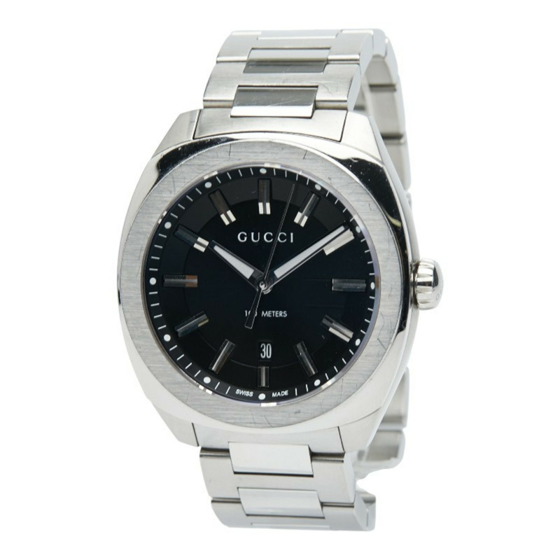 Gucci GG2570 男錶，142.3毫米石英機芯，黑色錶盤，不鏽鋼錶殼-1