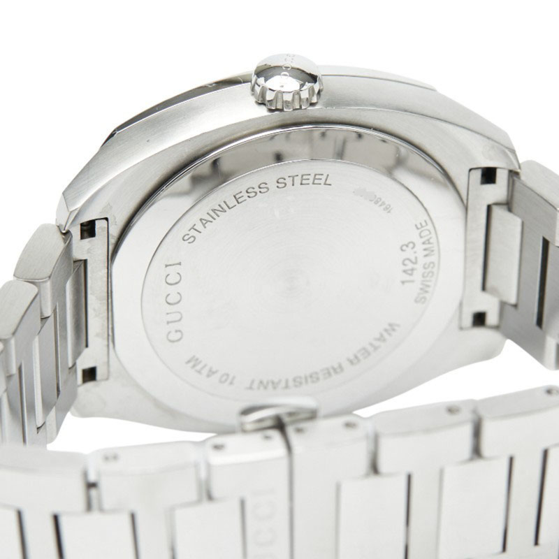 Gucci GG2570 男錶，142.3毫米石英機芯，黑色錶盤，不鏽鋼錶殼-3