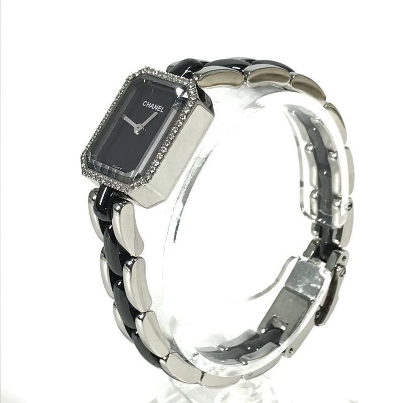 香奈兒 Premiere 女士腕錶 H2163，鑲鑽錶圈，不鏽鋼陶瓷錶殼，黑色-2