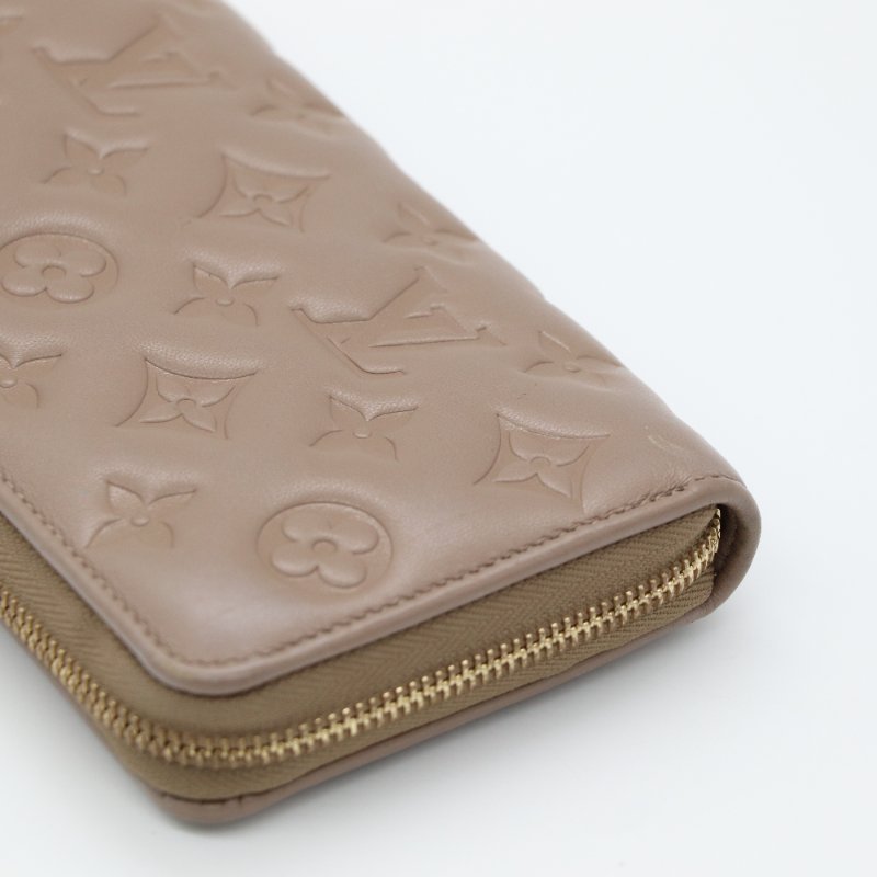 【專櫃已停售♥️僅存的閒置品】Louis Vuitton 路易威登 褐灰色 雲朵蓬彈 小羊皮 拉鍊長夾 拉鍊錢包 空間超大（多卡位、鈔票位、零錢位）-2