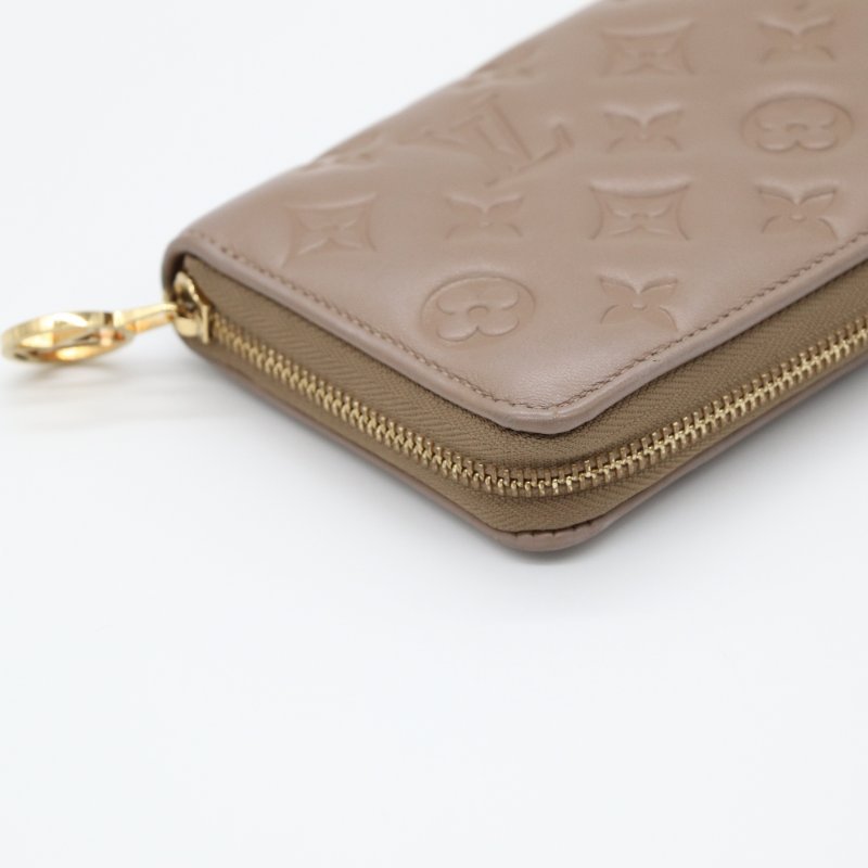 【專櫃已停售♥️僅存的閒置品】Louis Vuitton 路易威登 褐灰色 雲朵蓬彈 小羊皮 拉鍊長夾 拉鍊錢包 空間超大（多卡位、鈔票位、零錢位）-4