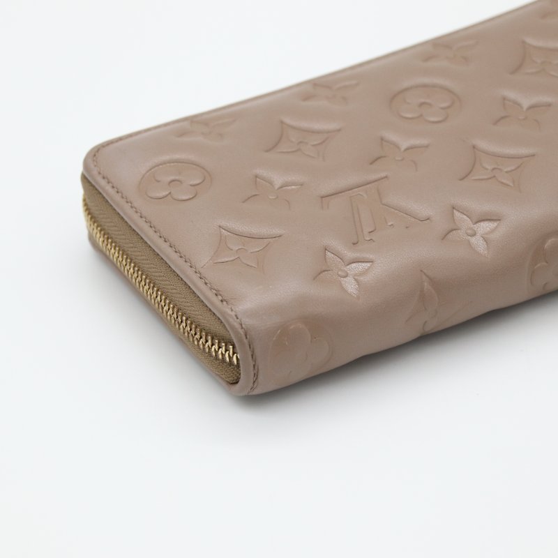 【專櫃已停售♥️僅存的閒置品】Louis Vuitton 路易威登 褐灰色 雲朵蓬彈 小羊皮 拉鍊長夾 拉鍊錢包 空間超大（多卡位、鈔票位、零錢位）-7