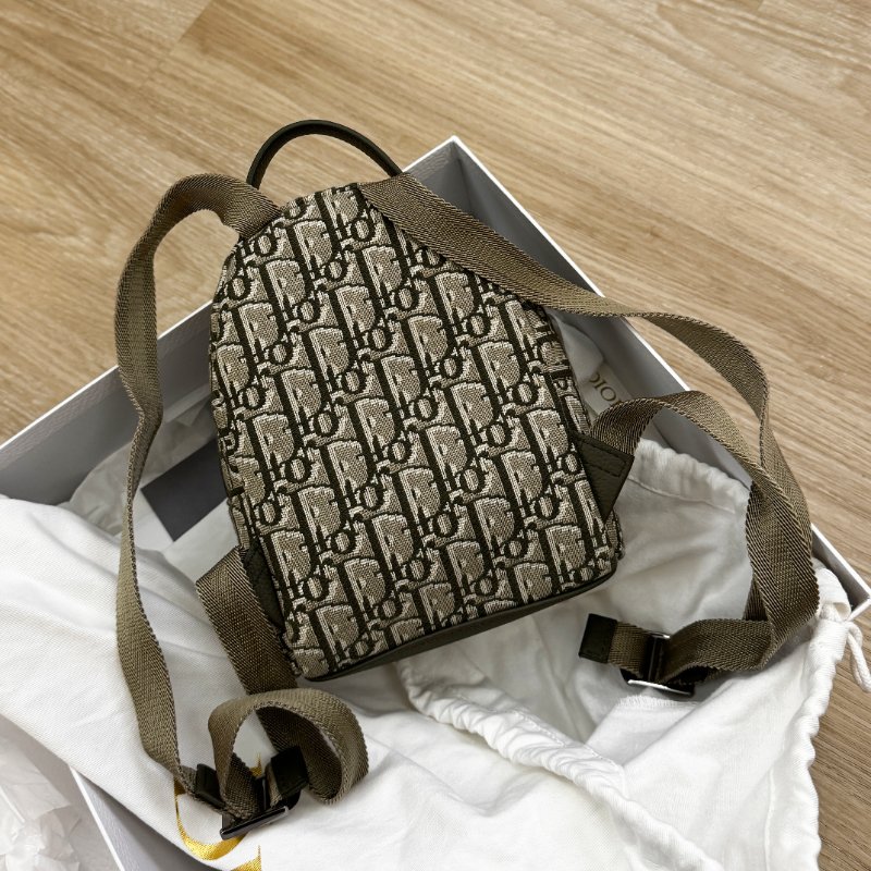 Dior 迷你茶色提花帆布拉鍊後背包 99新超稀缺海外限定  Dior Kids Rider Backpack Mini-7