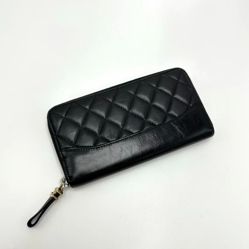 CHANEL黑色流浪錢包19*10.5*2.5 98新配件塵袋-1