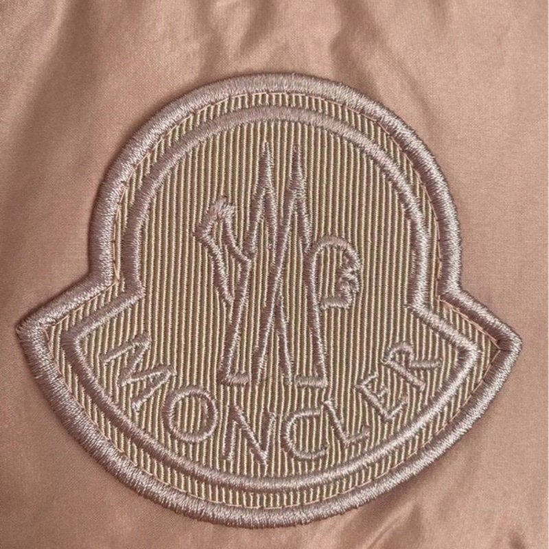 Moncler奶茶粉荷葉邊連帽羽絨服馬甲 全新-2