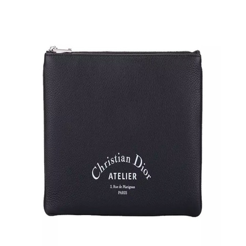 DIOR 黑色牛皮手拿包 皮革化妝包附盒 防塵袋 全新現貨