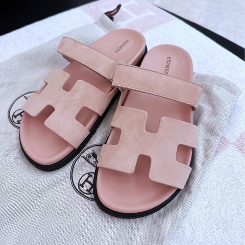 Hermes 愛馬仕 Chypre 二舅鞋/陶瓷粉/38號/全新美品