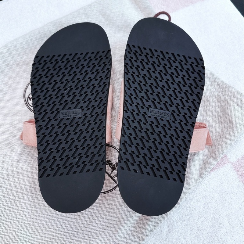 Hermes 愛馬仕 Chypre 二舅鞋/陶瓷粉/38號/全新美品-2