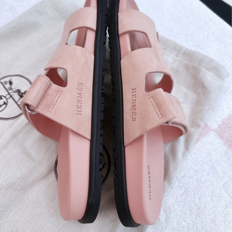 Hermes 愛馬仕 Chypre 二舅鞋/陶瓷粉/38號/全新美品-4