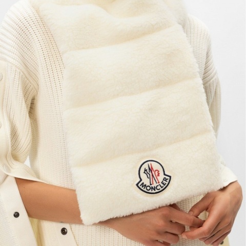 MONCLER 羊毛LOGO圍巾 冬天必備 全新現貨義大利羊毛保暖圍巾