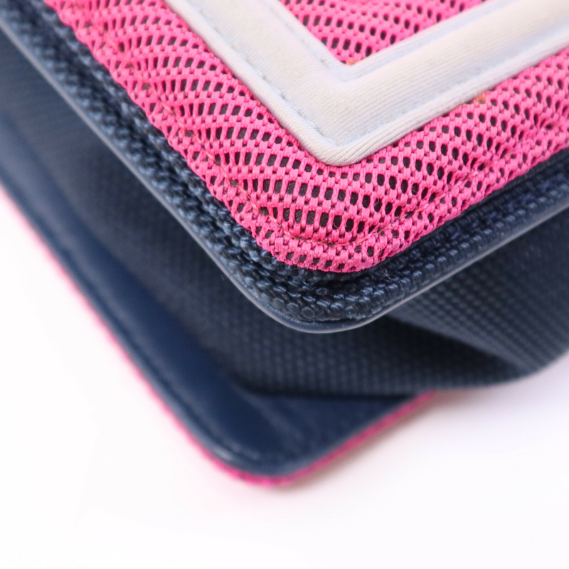 CHANEL 帆布Boy 25銀扣鏈帶肩背袋-5