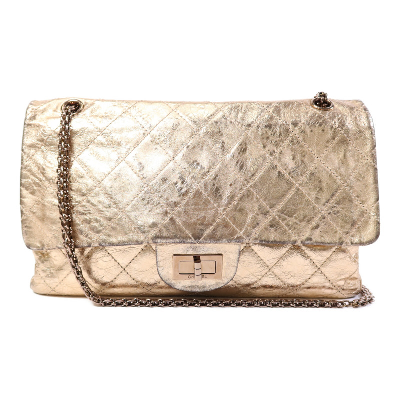 CHANEL 牛皮皮革2.55金扣鏈帶肩背袋-0