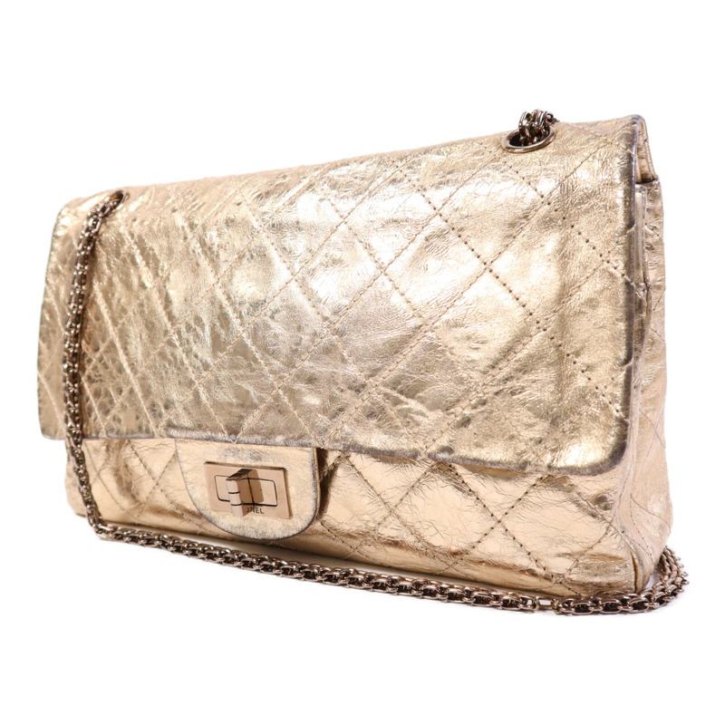 CHANEL 牛皮皮革2.55金扣鏈帶肩背袋-2