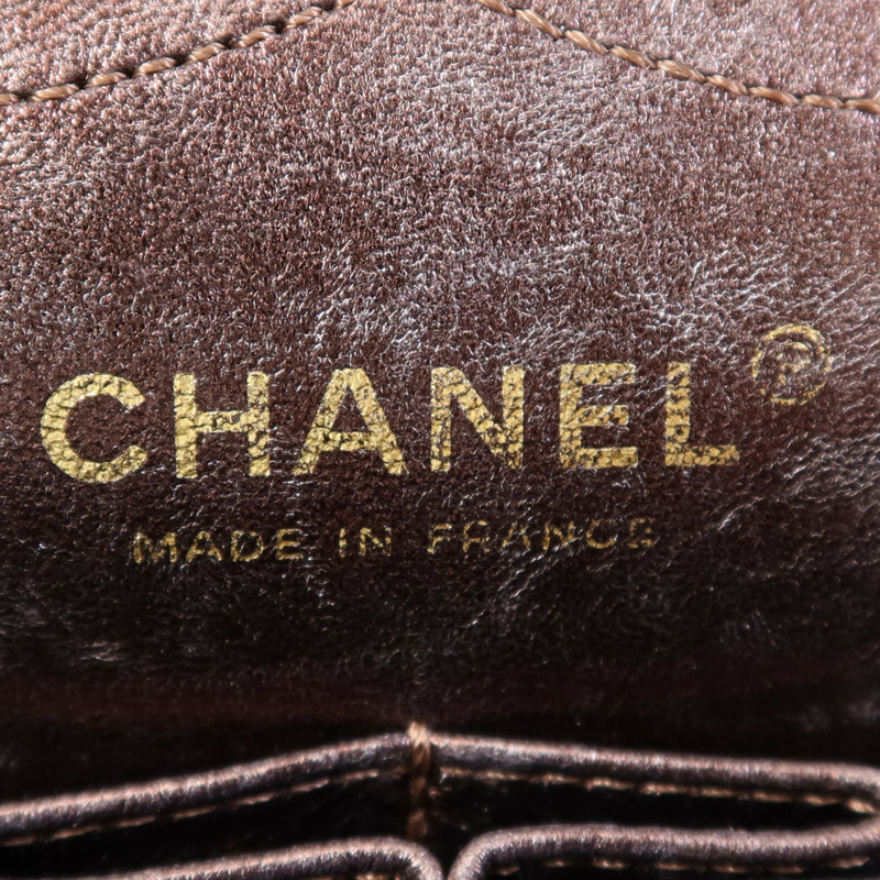 CHANEL 牛皮皮革2.55金扣鏈帶肩背袋-14