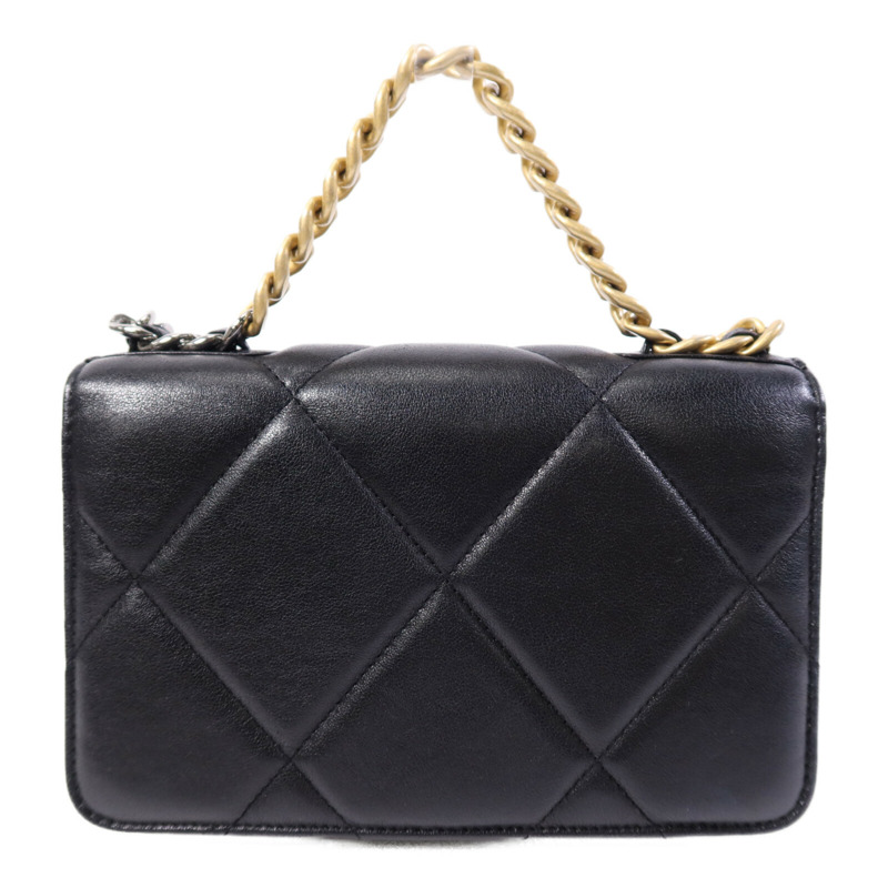 CHANEL 羊皮皮革Chanel 19 WOC金扣鏈帶肩背袋-1