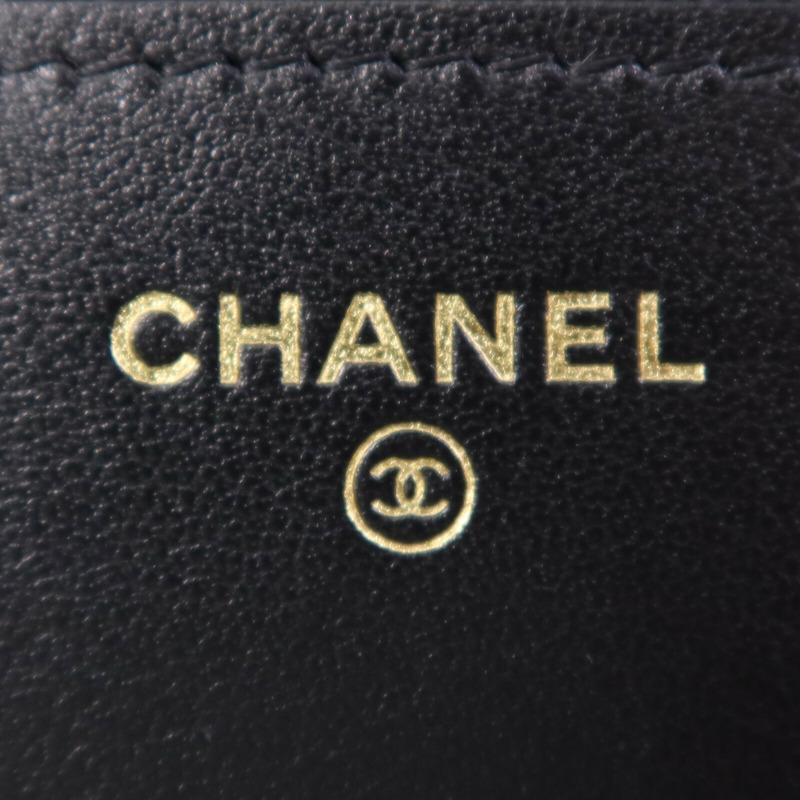 CHANEL 羊皮皮革Chanel 19 WOC金扣鏈帶肩背袋-11