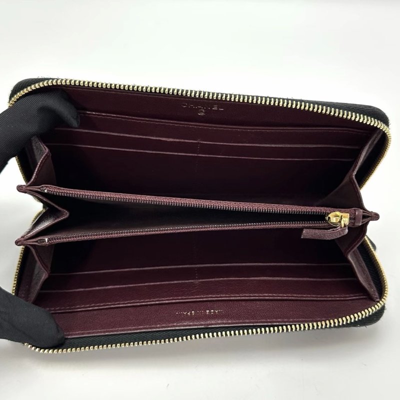 CHANEL黑金琺瑯扣錢包19*10*2.5 98新配件塵袋-5