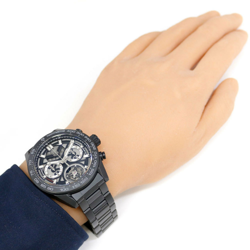 TAG Heuer 豪雅卡萊拉 Calibre 02T 腕錶，陶瓷 CAR5A90，自動上鍊，已翻新，男士計時碼錶，陀飛輪-1