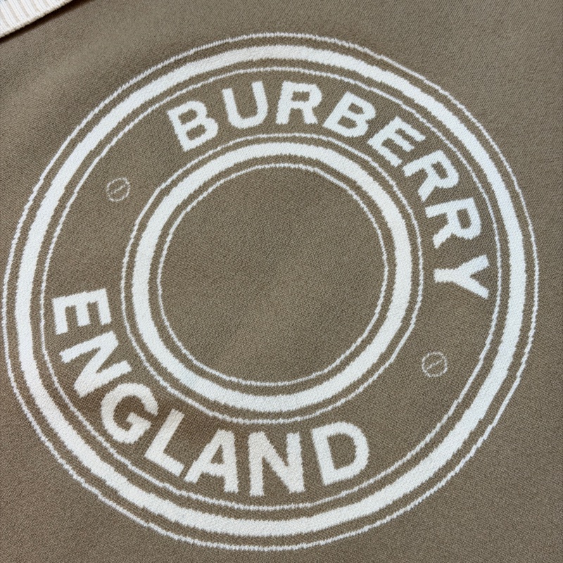 BURBERRY英國典藏米色徽標圖案連帽披肩ONE SIZE-9