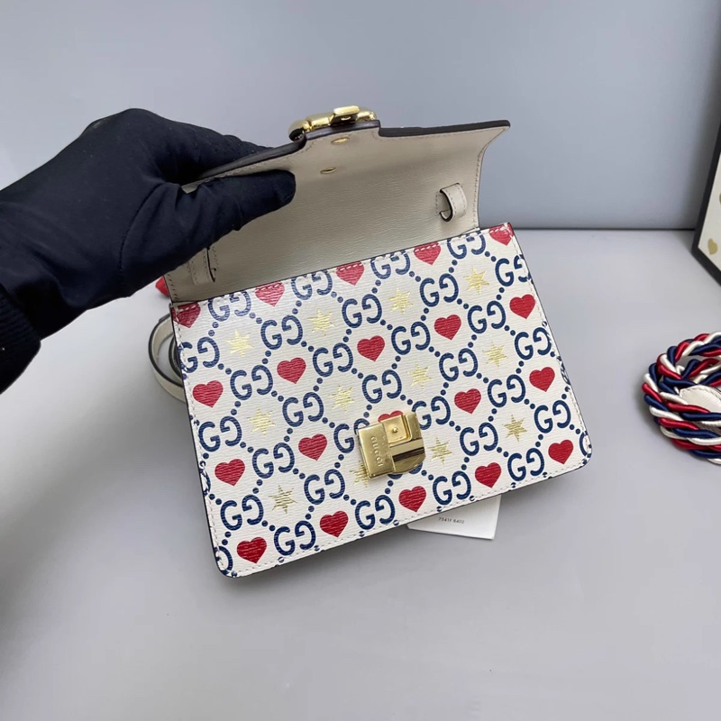 Gucci古馳Sylvie白色牛皮愛心限量款塞爾維亞-4