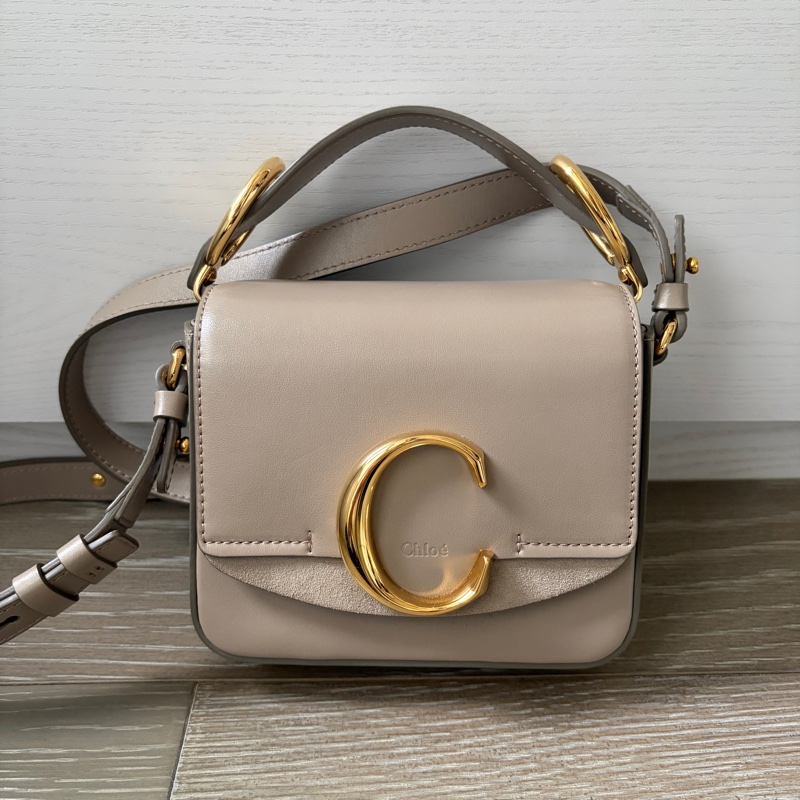 Chloe mini c 肩背斜背手提包 大象灰-0