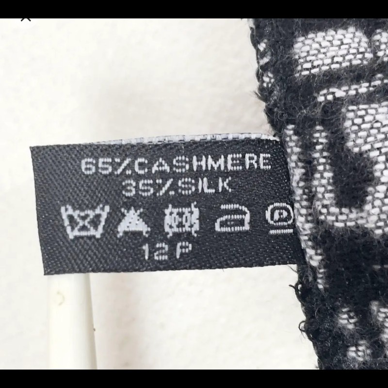 chanel 羊絨真絲混紡圍巾 高貴大方 毛呢編織圖案  vip贈品-7