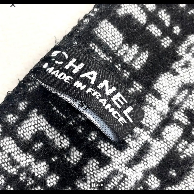 chanel 羊絨真絲混紡圍巾 高貴大方 毛呢編織圖案  vip贈品-13
