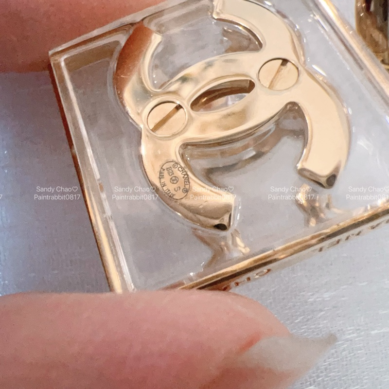 ෆ Chanel 23S透明方塊壓克力耳環-12