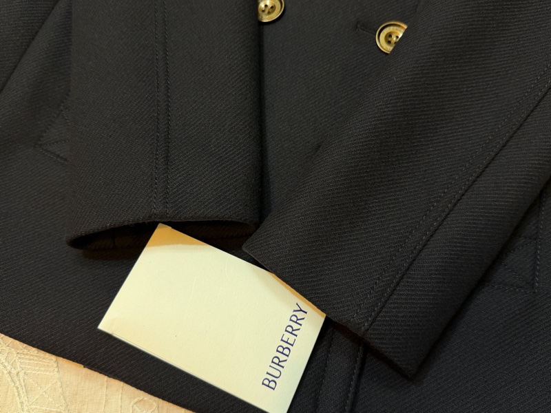 BURBERRY英國BRIT深藍色羊毛外套UK8-3