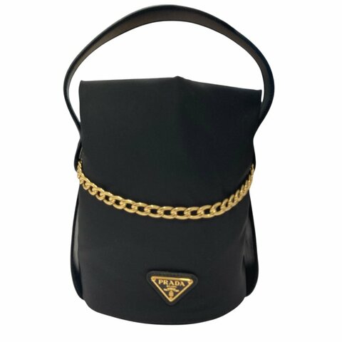 PRADA 普拉達 1BE088 Petit Sac Noir MINI 再生尼龍 黑色 金釦