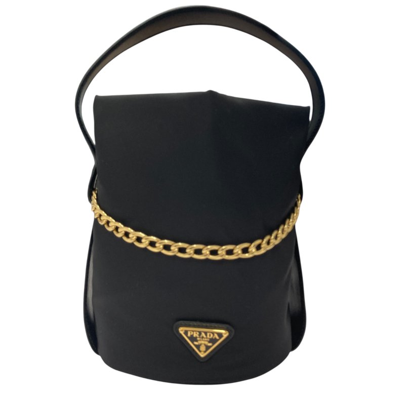 PRADA 普拉達 1BE088 Petit Sac Noir MINI 再生尼龍 手提包 黑色 金釦-0