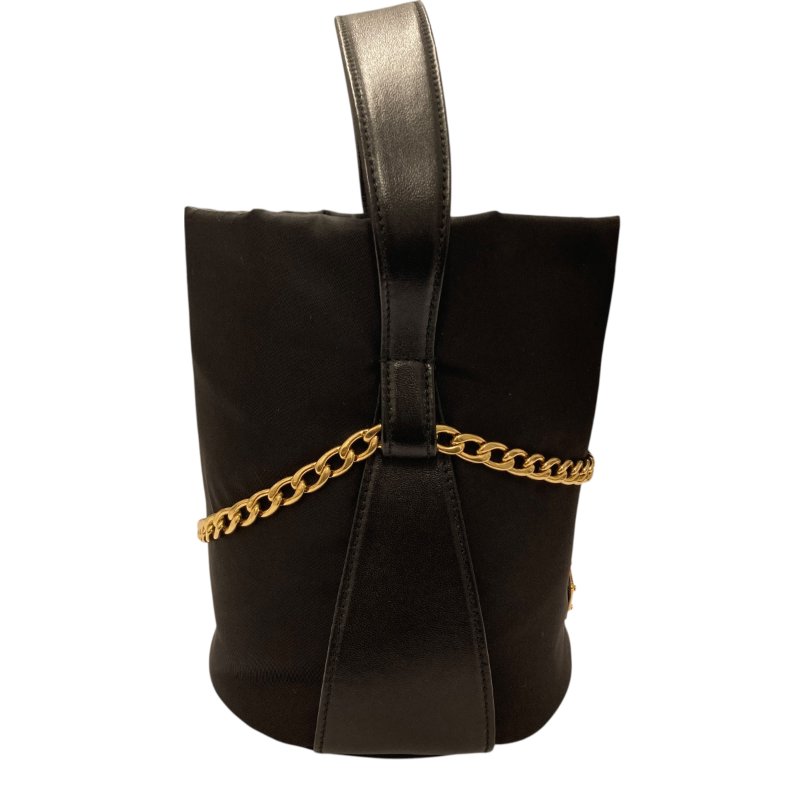 PRADA 普拉達 1BE088 Petit Sac Noir MINI 再生尼龍 手提包 黑色 金釦-2