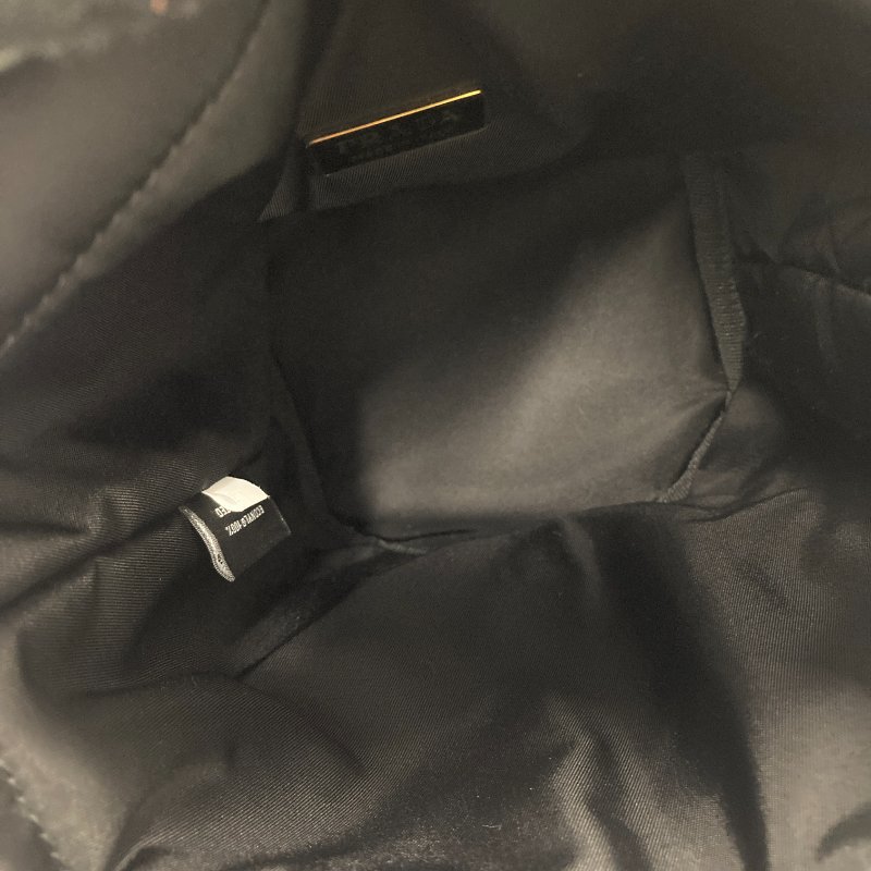 PRADA 普拉達 1BE088 Petit Sac Noir MINI 再生尼龍 手提包 黑色 金釦-6