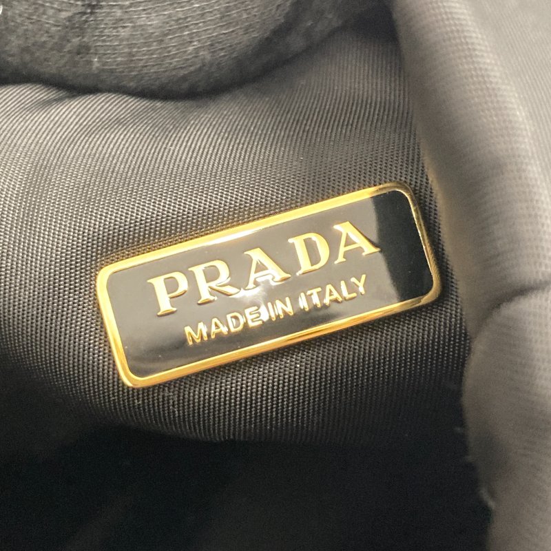 PRADA 普拉達 1BE088 Petit Sac Noir MINI 再生尼龍 手提包 黑色 金釦-7