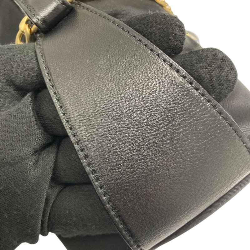 PRADA 普拉達 1BE088 Petit Sac Noir MINI 再生尼龍 手提包 黑色 金釦-12